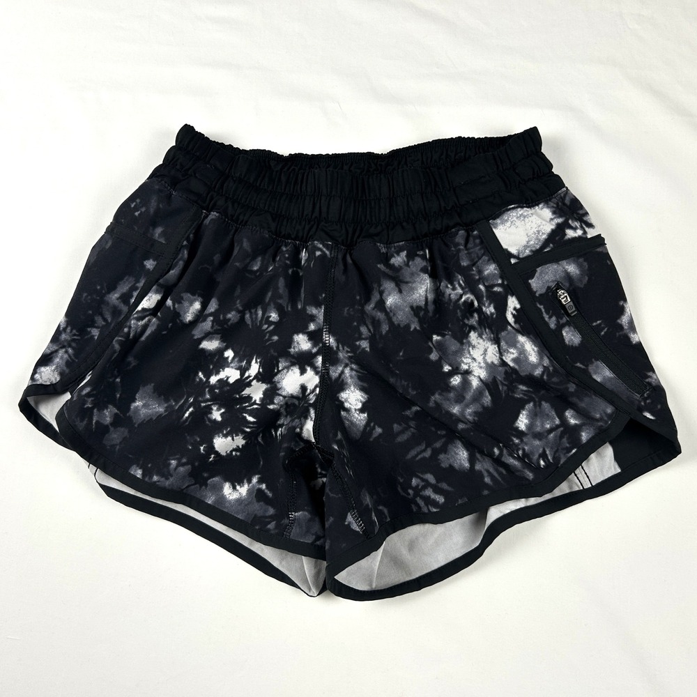 Lululemon‎ Tracker Short IV 6 Dusk Dye Black White 4" Inseam Run